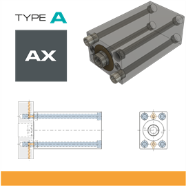 Block Cylinder - Type A - Fixing Style AX