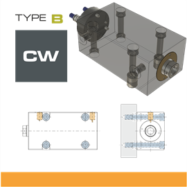 Cooled Block Cylinder - Type B - Fixing Style CW