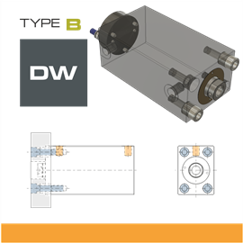 Cooled Block Cylinder - Type B - Fixing Style DW